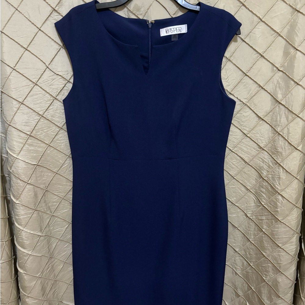 Kasper navy blue shift dress